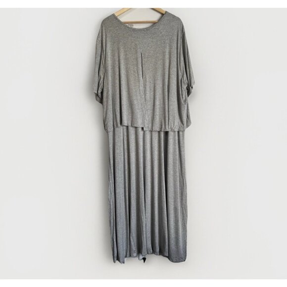 Anthony Richards Midi Layered Dress Sz 4X Gray Oversize Pocket Casual Minimalist - Picture 7 of 8